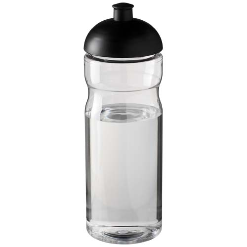 Bouteille sport publicitaire en plastique recyclé 650 ml H2O Eco Translucide et Noir